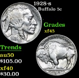 1928-s Buffalo Nickel 5c Grades xf+