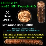 ***Auction Highlight*** Full original shotgun roll of 1968-s Lincoln Cents 1c Uncirculated Condition
