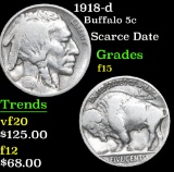 1918-d Buffalo Nickel 5c Grades f+