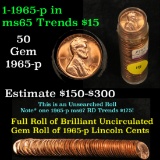 Full roll of 1965-p Lincoln Cents 1c Uncirculated Condition