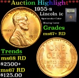 ***Auction Highlight*** 1955-s Lincoln Cent 1c Graded GEM++ RD By USCG (fc)