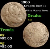 1800 Draped Bust Large Cent 1c Grades ag