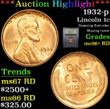 ***Auction Highlight*** 1932-p Lincoln Cent 1c Graded GEM++ RD By USCG (fc)
