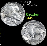 1926-p Buffalo Nickel 5c Grades xf+