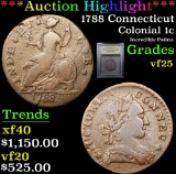 ***Auction Highlight*** 1788 Connecticut Colonial Cent 1c Graded vf+ By USCG (fc)