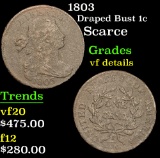 1803 Draped Bust Large Cent 1c Grades vf details