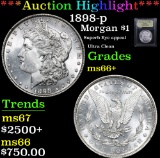 ***Auction Highlight*** 1898-p Morgan Dollar $1 Graded GEM++ Unc By USCG (fc)
