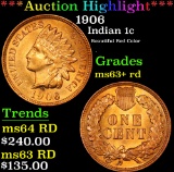 ***Auction Highlight*** 1906 Indian Cent 1c Graded Select+ Unc RD By USCG (fc)