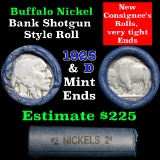 Buffalo Nickel Shotgun Roll in Old Bank Style Wrapper 1925 & d Mint Ends (fc)