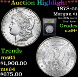 ***Auction Highlight*** 1878-cc Morgan Dollar $1 Graded Choice+ Unc By USCG (fc)
