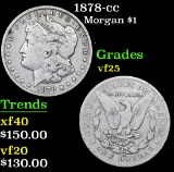 1878-cc Morgan Dollar $1 Grades vf+