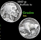 1917-p Buffalo Nickel 5c Grades f+