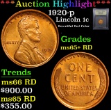***Auction Highlight*** 1920-p Lincoln Cent 1c Graded Gem+ Unc RD By USCG (fc)