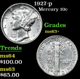 1927-p Mercury Dime 10c Grades Select+ Unc