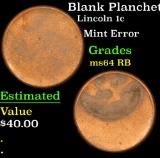 Blank Planchet Lincoln Cent 1c Grades Choice Unc RB