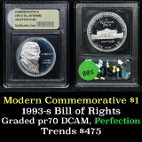 1993-s Bill Of Rights Modern Commem Dollar $1 Graded GEM++ Proof Deep Cameo By USCG