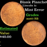 Blank Planchet Lincoln Cent 1c Grades Select Unc RB
