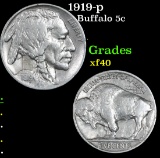1919-p Buffalo Nickel 5c Grades xf