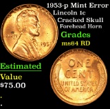 1953-p Mint Error Lincoln Cent 1c Grades Choice Unc RD