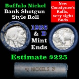 Buffalo Nickel Shotgun Roll in Old Bank Style Wrapper 1925 & d Mint Ends . .