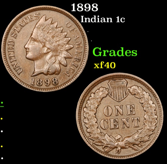 1898 Indian Cent 1c Grades xf