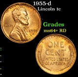 1955-d Lincoln Cent 1c Grades Choice+ Unc RD