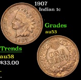 1907 Indian Cent 1c Grades Select AU