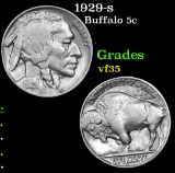 1929-s Buffalo Nickel 5c Grades vf++