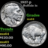 1927-p Buffalo Nickel 5c Grades Choice Unc