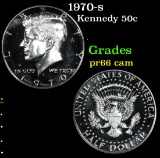 1970-s Kennedy Half Dollar 50c Grades GEM+ Proof Cameo