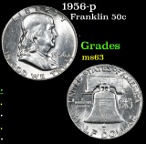 1956-p Franklin Half Dollar 50c Grades Select Unc
