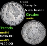 1899 Liberty Nickel 5c Grades Choice Unc