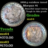 1890-p rainbow toned Morgan Dollar $1 Grades Choice Unc