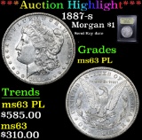 ***Auction Highlight*** 1887-s Morgan Dollar $1 Graded Select Unc PL By USCG (fc)