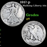 1917-p Walking Liberty Half Dollar 50c Grades g+
