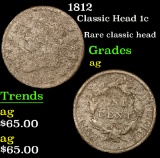 1812 Classic Head Large Cent 1c Grades ag