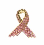 October is Breast Cancer Awareness Month - This is a Great Breast Cancer pin Swarovski crystals