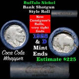 Buffalo Nickel Shotgun Roll in Old Bank Style Wrapper 1928 & d Mint Ends (fc)