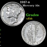 1917-s Mercury Dime 10c Grades vf++