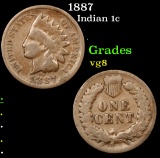 1887 Indian Cent 1c Grades vg, very good