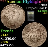 ***Auction Highlight*** 1803 Draped Bust Large Cent 1c Graded vf+ By USCG (fc)
