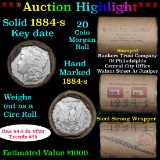 ***Auction Highlight*** Full solid date 1884-s Morgan silver dollar roll, 20 coins   (fc)