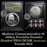 2006-P Ben Franklin Founding Father Modern Commem Dollar $1 Graded GEM++ Proof Deep Cameo By USCG