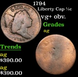 1794 Liberty Cap half cent 1/2c Grades ag