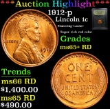 ***Auction Highlight*** 1912-p Lincoln Cent 1c Graded Gem+ Unc RD By USCG (fc)
