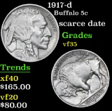 1917-d Buffalo Nickel 5c Grades vf++