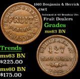 1863 Benjamin & Herrick Civil War Token 1c Grades Select Unc BN