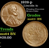 1926-p Lincoln Cent 1c Grades Select+ Unc BN