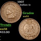 1907 Indian Cent 1c Grades Select AU