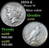 1934-d Peace Dollar $1 Grades Choice AU/BU Slider